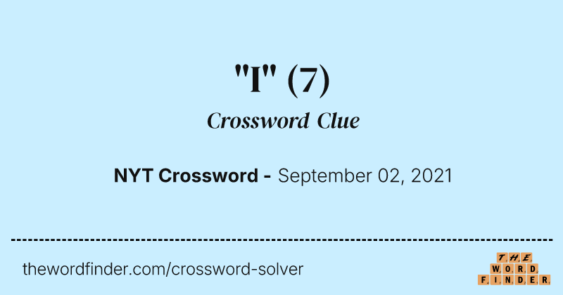 "I" crossword clue image