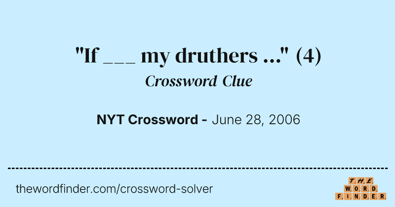 "If ___ my druthers ..." crossword clue image