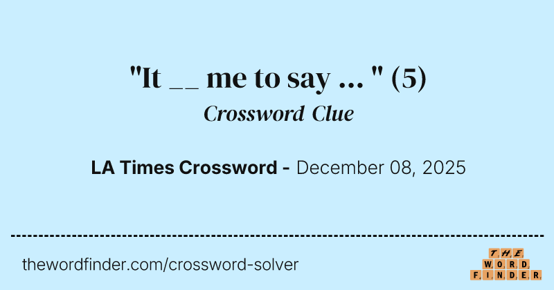 "It __ me to say ... " crossword clue image