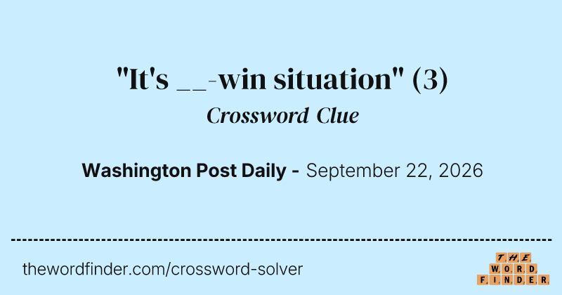 "It's __-win situation" crossword clue image