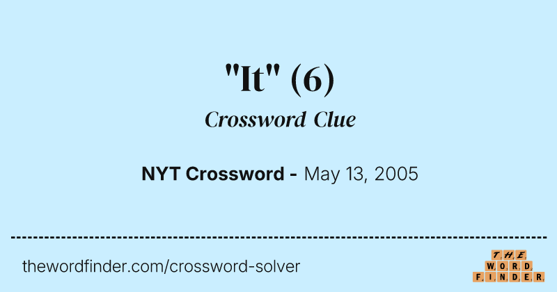 "It" crossword clue image