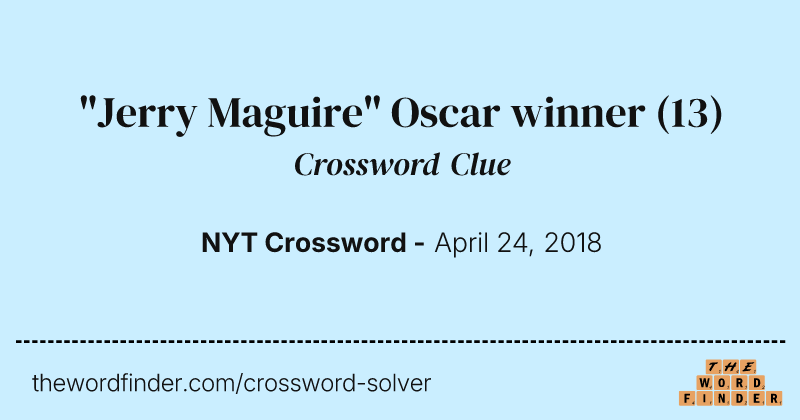"Jerry Maguire" Oscar winner crossword clue image