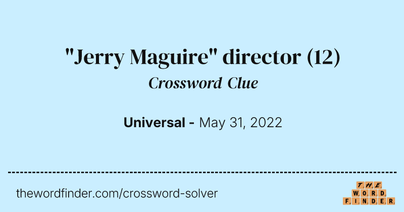 "Jerry Maguire" director crossword clue image