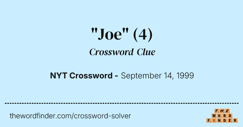 "Joe" crossword clue image