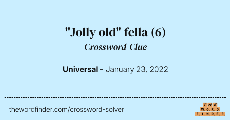 "Jolly old" fella crossword clue image