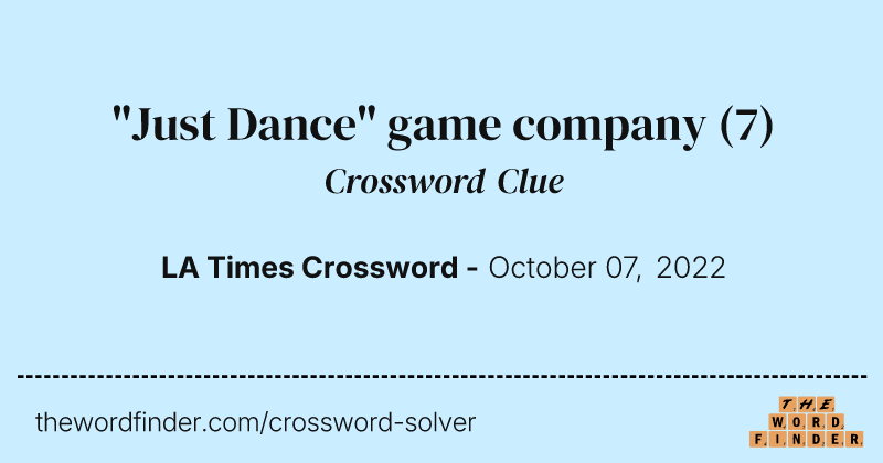 "Just Dance" game company crossword clue image