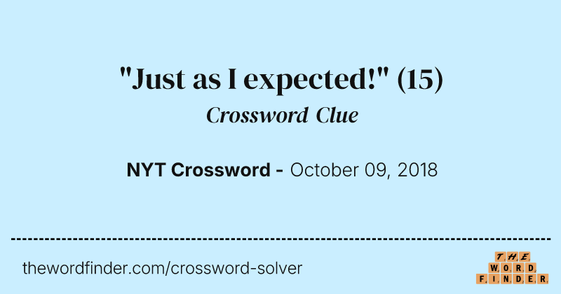 "Just as I expected!" crossword clue image