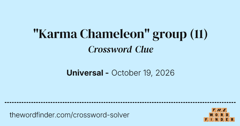 "Karma Chameleon" group crossword clue image