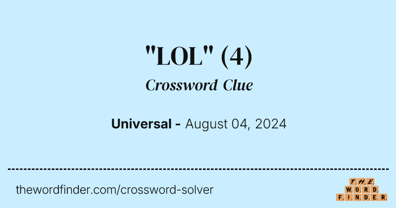 "LOL" crossword clue image