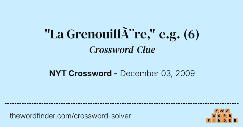 "La Grenouillère," e.g. crossword clue image