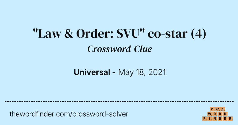 "Law & Order: SVU" co-star crossword clue image
