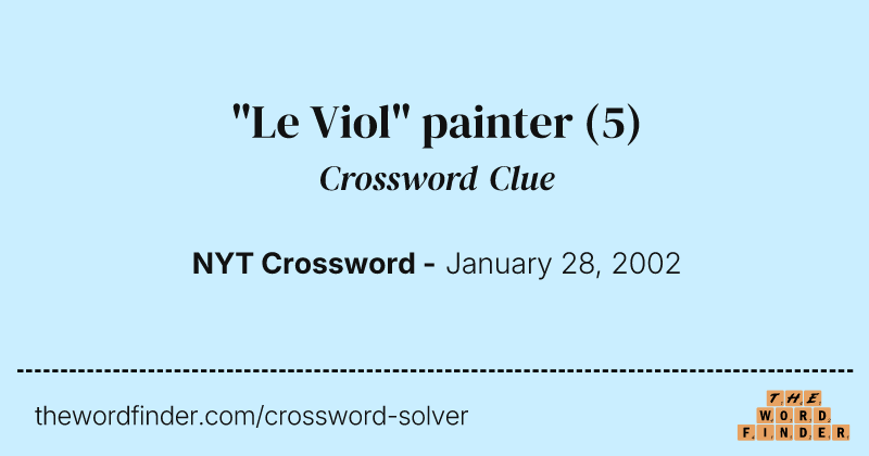 "Le Viol" painter crossword clue image