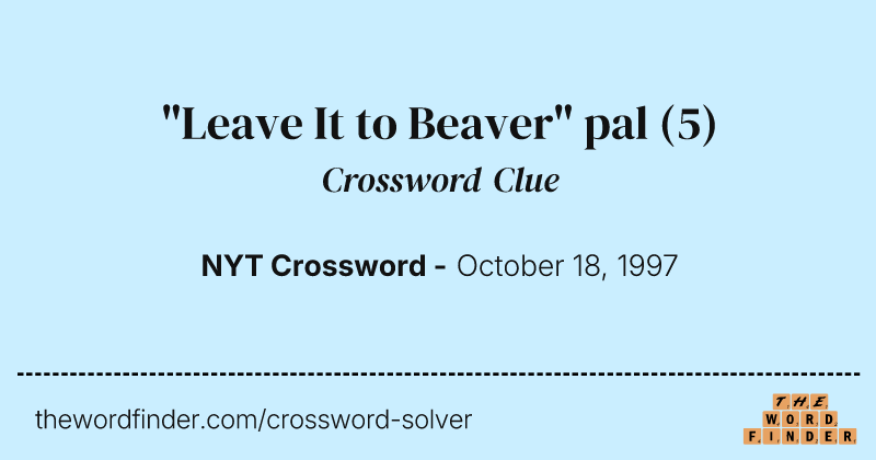 "Leave It to Beaver" pal crossword clue image