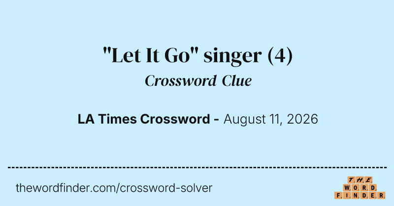"Let It Go" singer crossword clue image