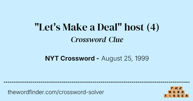"Let's Make a Deal" host crossword clue image