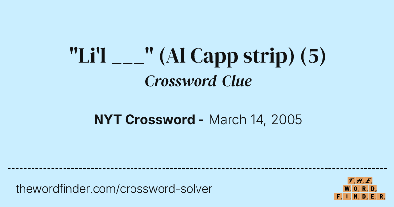 "Li'l ___" (Al Capp strip) crossword clue image