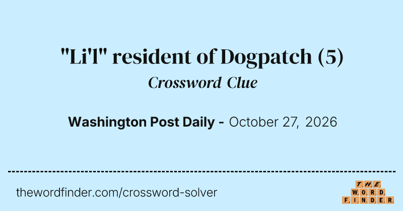 "Li'l" resident of Dogpatch crossword clue image