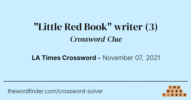 "Little Red Book" writer crossword clue image
