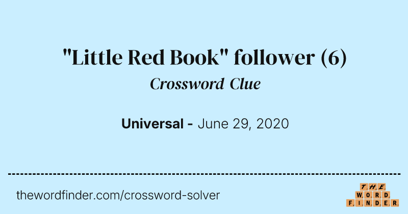 "Little Red Book" follower crossword clue image