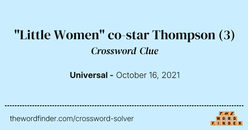 "Little Women" co-star Thompson crossword clue image