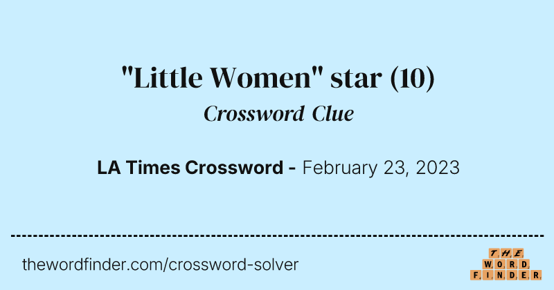 "Little Women" star crossword clue image
