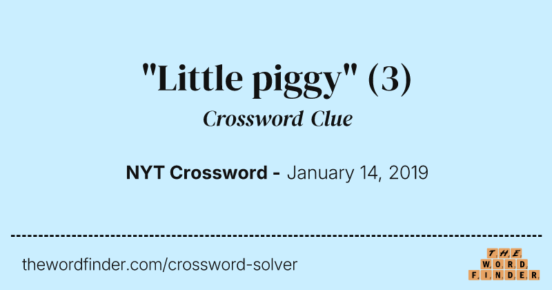 "Little piggy" crossword clue image