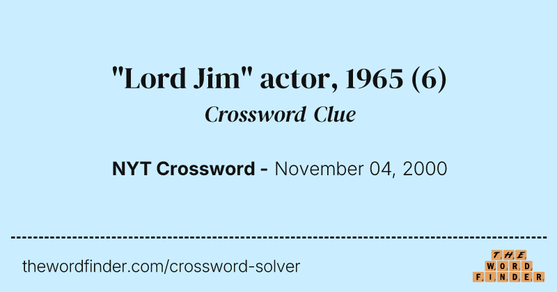 "Lord Jim" actor, 1965 crossword clue image