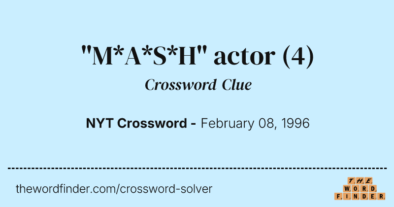 "M*A*S*H" actor crossword clue image