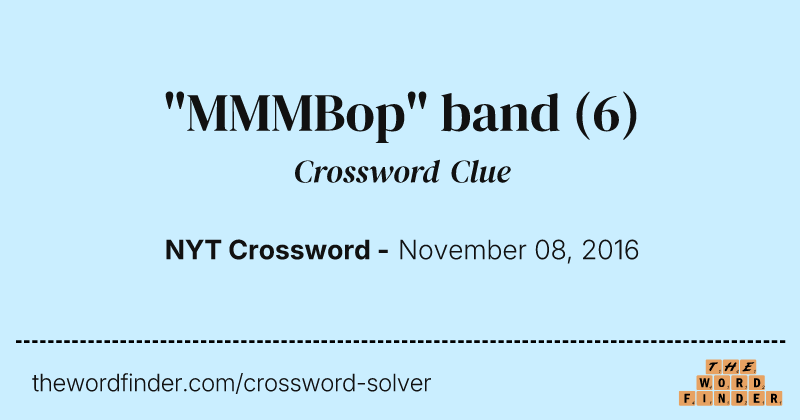 "MMMBop" band crossword clue image