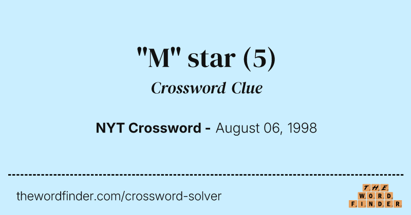"M" star crossword clue image