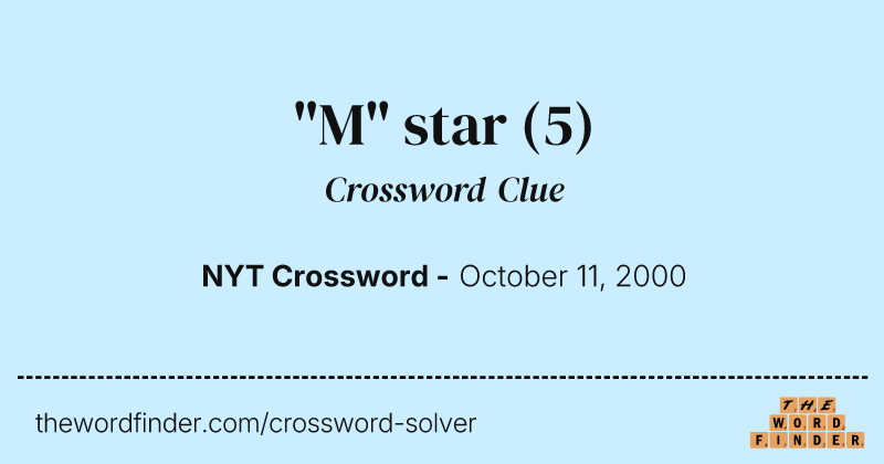 "M" star crossword clue image