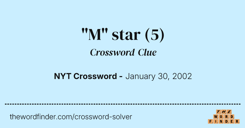 "M" star crossword clue image