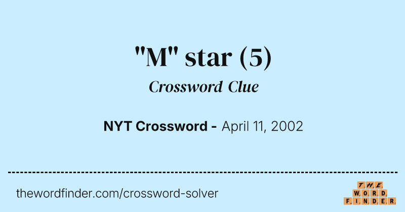 "M" star crossword clue image