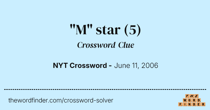 "M" star crossword clue image