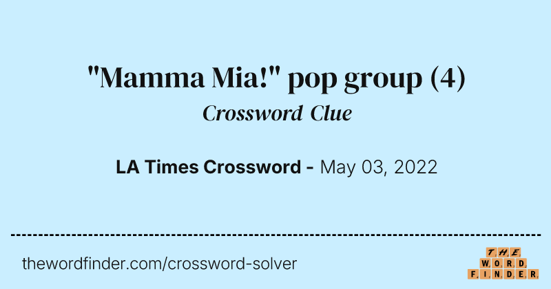 "Mamma Mia!" pop group crossword clue image