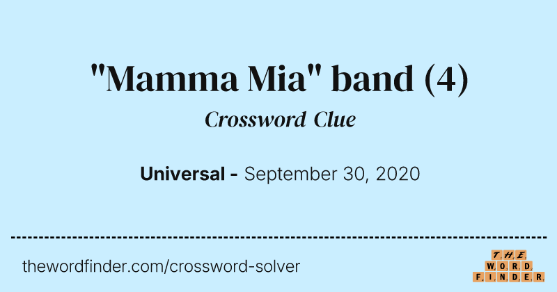 "Mamma Mia" band crossword clue image