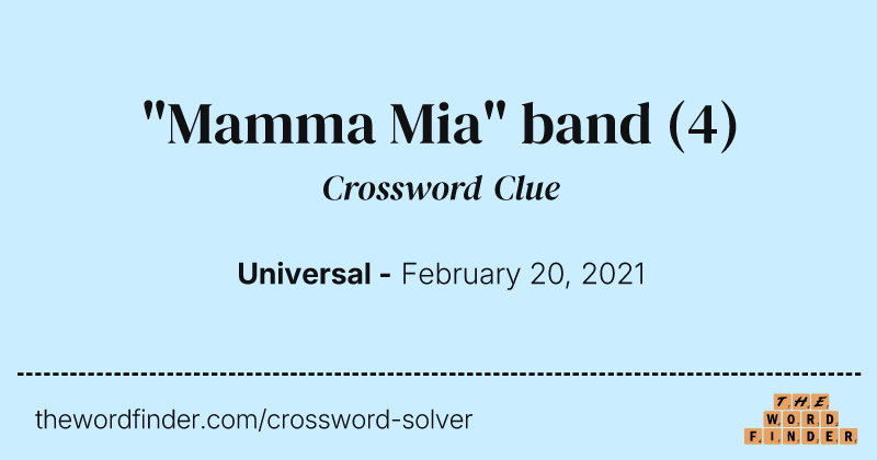 "Mamma Mia" band crossword clue image