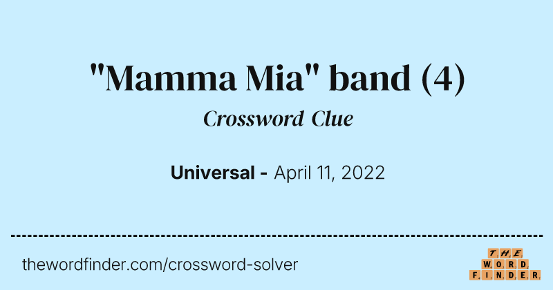 "Mamma Mia" band crossword clue image