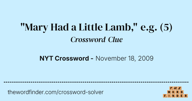 "Mary Had a Little Lamb," e.g. crossword clue image
