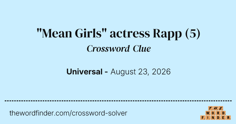 "Mean Girls" actress Rapp crossword clue image