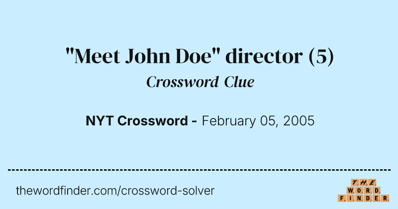 "Meet John Doe" director crossword clue image