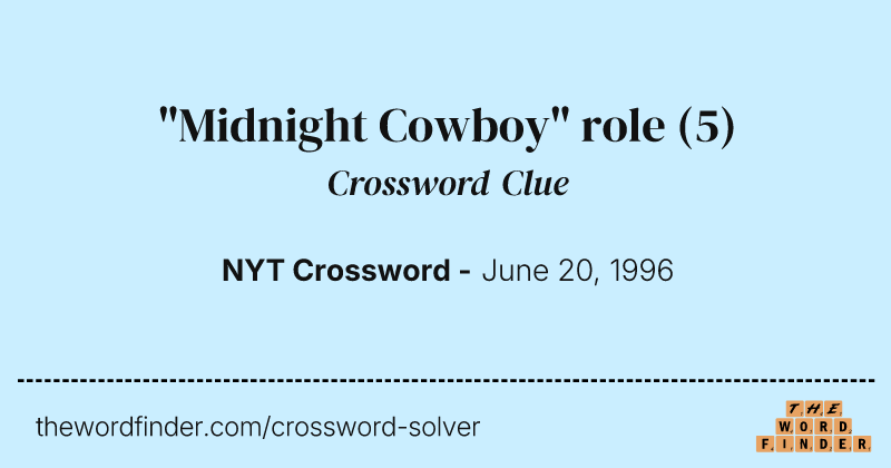 "Midnight Cowboy" role crossword clue image