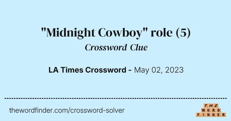 "Midnight Cowboy" role crossword clue image