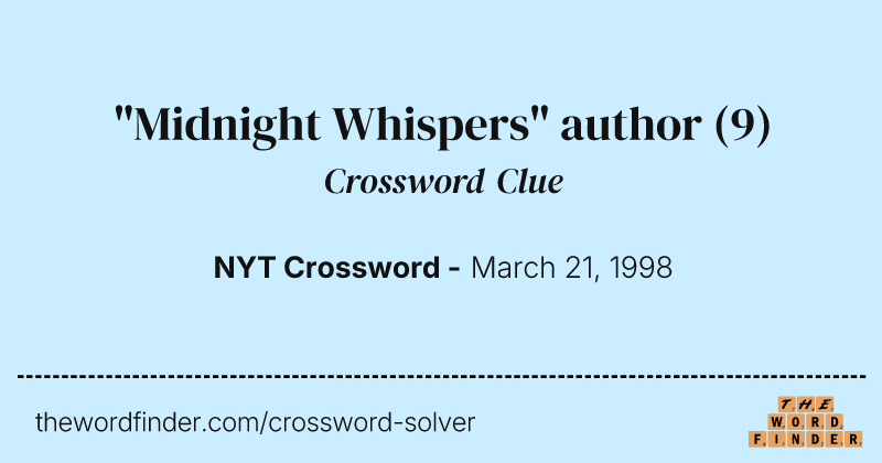 "Midnight Whispers" author crossword clue image