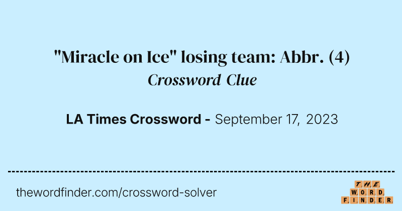 "Miracle on Ice" losing team: Abbr. crossword clue image