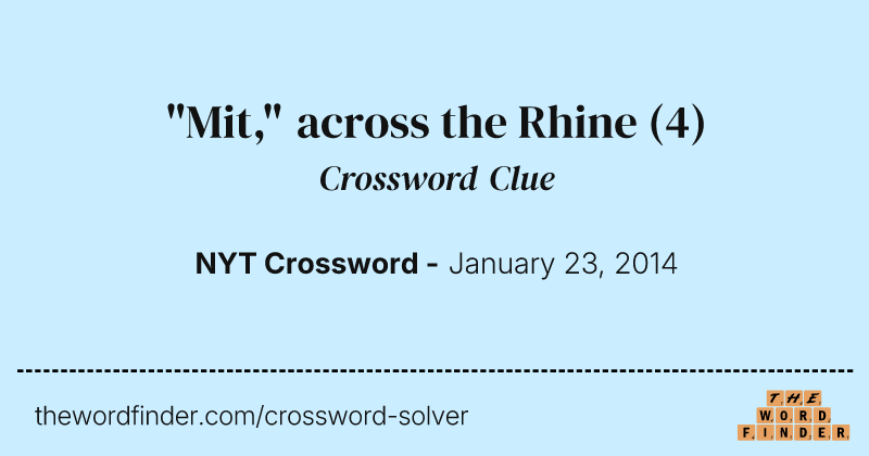"Mit," across the Rhine crossword clue image