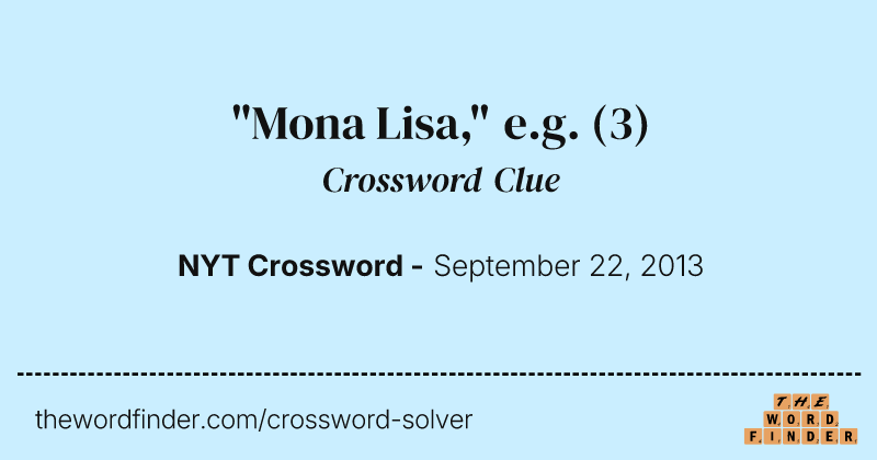 "Mona Lisa," e.g. crossword clue image