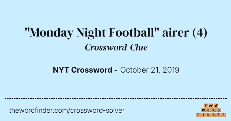 "Monday Night Football" airer crossword clue image
