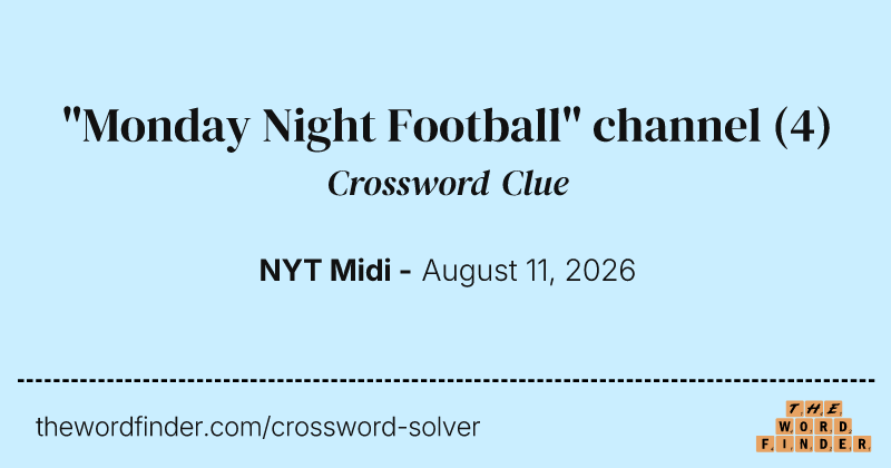 "Monday Night Football" channel crossword clue image