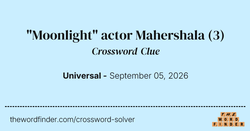 "Moonlight" actor Mahershala crossword clue image